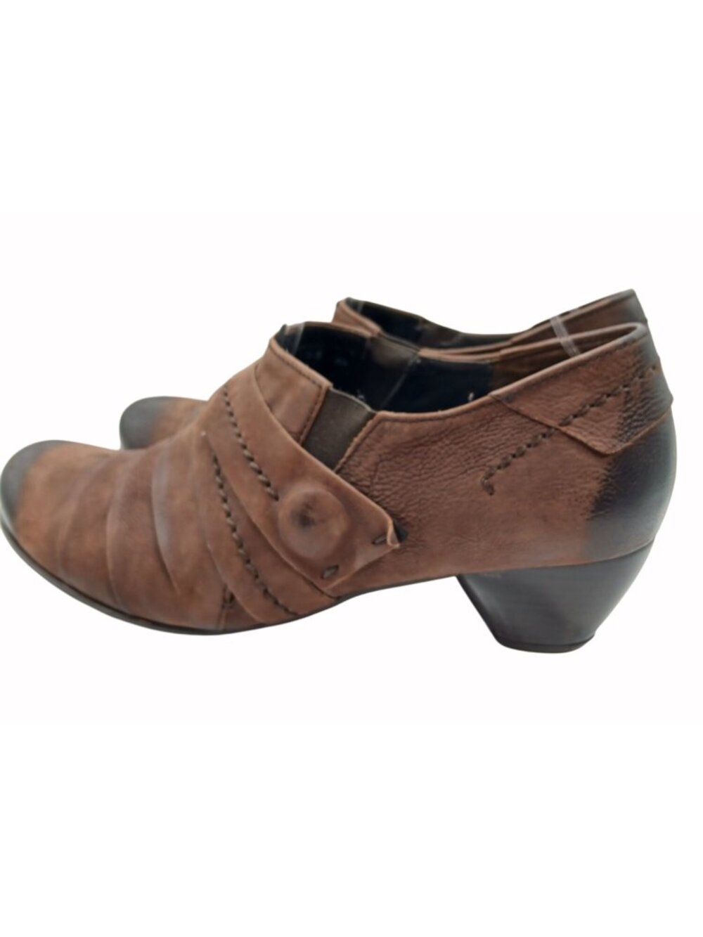 Gabor Comfort Brown Leather Pleated Low Boots Shootie Shoes UK 7 USA Booties - Picture 3 of 16